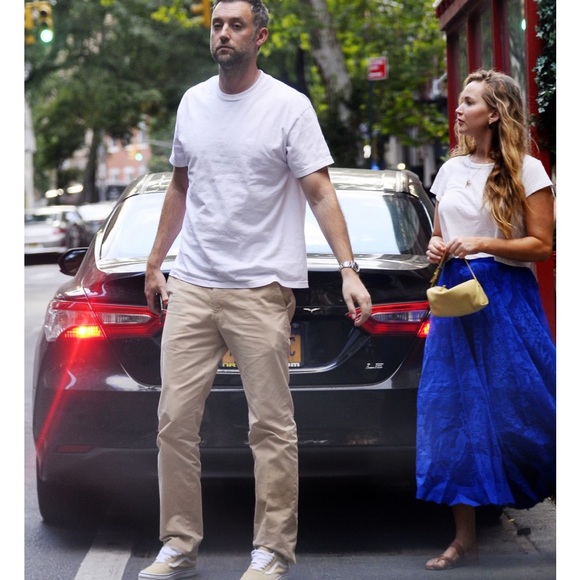 Navy Blue Pleated Wool Pleated Skirt - Picture 6 of 7